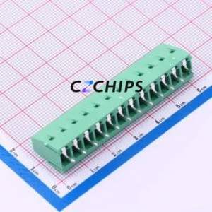 MX128-5.0-12P-GN01-Cu-Y-A Screw Terminal Block Through hole Component (THT),P=5mm Connector 1x12P 5mm Green Through Hole - Product Image 2