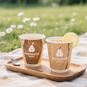 Gobelets à café en papier biodégradable à double paroi de qualité alimentaire, imprimés sur mesure, écologiques, diamètre 90 mm, 12 oz - Product Image 3