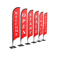 Drapeau de plage en polyester imprimé sur mesure, couleur personnalisée, forme goutte d'eau, avec mât en fibre de verre complet, bannière publicitaire promotionnelle