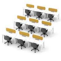 Meubles de bureau personnalisés avec plateau en MFC de qualité E0 et structure en acier thermolaqué pour centre d'appels