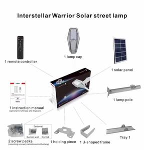 Lampe solaire de rue <span class=keywords><strong>Interstellar</strong></span> Warrior IP67 100W 200 300W 400W pour extérieur avec panneau séparé et détecteur de mouvement, applique murale avec poteau - Product Image 6