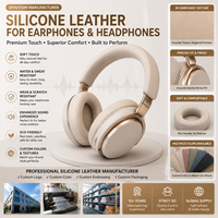 Cuir synthétique en silicone végétalien, matériau imperméable, résistant aux taches et à l'usure pour les écouteurs, l'électronique, les housses de téléphone et de tablette