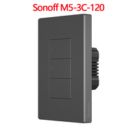 Interruptor de Pared Inteligente de 3 Botones Tipo 86 para UE/Reino Unido, IP11 Impermeable, Inalámbrico Wi-Fi/Zigbee, con Botón Pulsador y App Ewelink para Hogar Inteligente