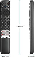 Control Remoto Infrarrojo RC813 Compatible con TCL Smart Google TV, Compatible con televisores inteligentes TCL UHD HDR LED QLED 4K