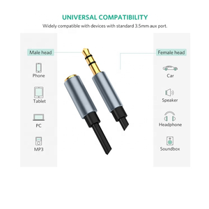 Chất Lượng Cao Tùy Chỉnh Vàng Nam Nữ 3.5Mm Âm Thanh Jack Âm Thanh Cáp Cho Máy Tính Tai Nghe Cho Microphone Màn Hình DVD Máy Nghe Nhạc PVC - Product Image 4