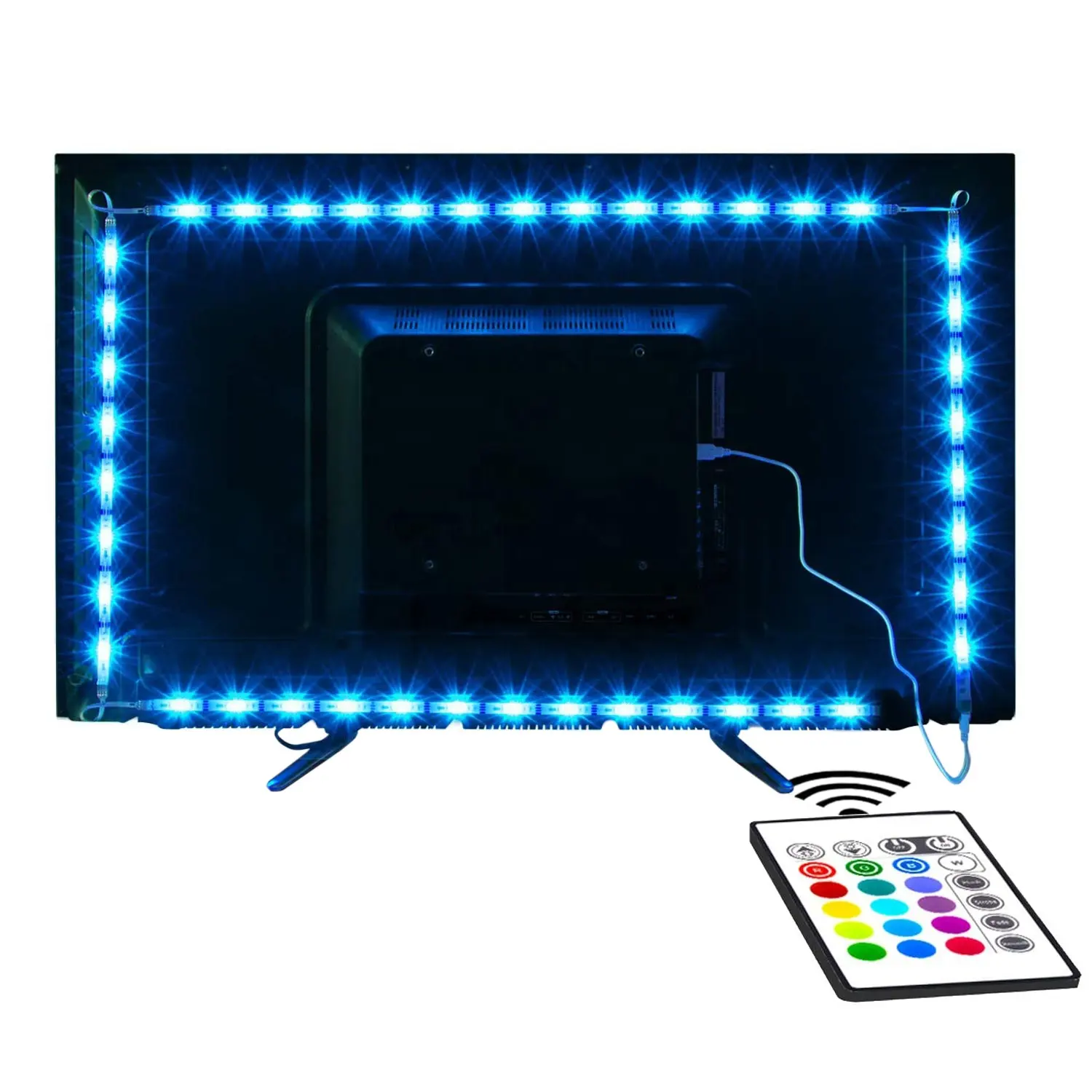 Luz de led colorida que muda de cor, usb 5v, som, sincronização de música, rgb, luz de fundo para hdtv