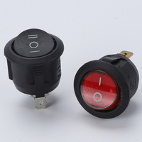 6A 250V KCD-2 diamètre 16mm 23mm 2/3 Position interrupteur à bascule 2/3 voies panneau rond sur interrupteur à bascule