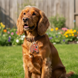 Placa de Identificación para Perro Cocker Spaniel, Esmalte Marrón, Charm de Identificación para Mascotas - Product Image 3