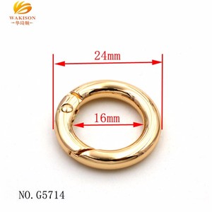 Özel çanta parçaları ve aksesuarları için Metal yay klip kapısı O halka toka toka yuvarlak karabina çanta - Product Image 2