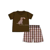 2022 hot sale 4th of July embroidery Boutique Summer boy Clothes Outfits boy Pant Sets