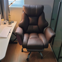 Chaise de bureau pivotante ergonomique en cuir moderne de luxe pour PDG, idéale pour atelier