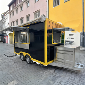 Camion de nourriture multifonctionnel d'extérieur, glace, hot-dogs, camion de nourriture en acier inoxydable à 4 roues, capacité personnalisable, stand de rue - Product Image 5