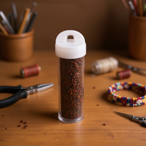 Perline color caffè Ilan Abalorio, 12 pezzi per tubo, per la creazione di gioielli fai da te - Product Image 3