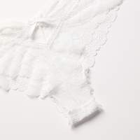 Sharicca blanc G cordes slips avec dentelle florale en gros femmes Transparent évider dame culotte femmes sous-vêtements