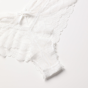 Sharicca-bragas blancas con encaje Floral para mujer, ropa interior calada transparente, venta al por mayor - Product Image 6