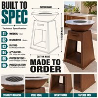 Barbecue Plancha Polyvalent et Résistant aux Intempéries pour Villa, Patio, Cuisson et Réunions, Table de Barbecue Extérieure en Acier Commercial