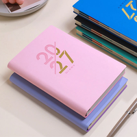 Agenda quotidien A5 en cuir PU à coupe diagonale, reliure cousue, carnet de notes 365 jours, calendrier annuel, cadeau