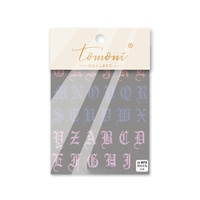 TA72 2025 Relief Style Japonais Adhésif Support Gothique Alphabet Nail Stickers