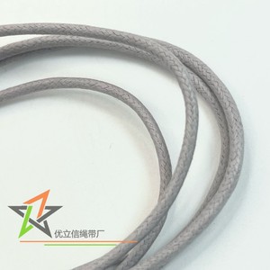 Optimal Pure Cotton Waxed <b>Rope</b> 2mm <b>Light</b> Gray Glossy Drawstring For Gift Box Packaging Binding - Product Image 5