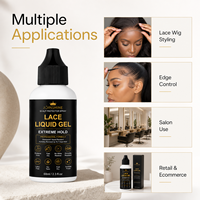 Fournisseur en gros de colle adhésive pour dentelle avec gel liquide transparent, non toxique, pour les magasins de produits de beauté