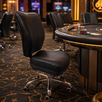 Fauteuil de poker de luxe SUCCESSOR, pivotant et réglable, en cuir, pour tables de poker et salles de jeux VIP