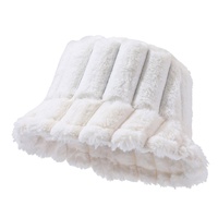 Chapeau Bob Élégant en Fausse Fourrure Couleur Unie Respirant Chaud et Épais Anti-Froid pour Femme Automne & Hiver