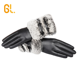 Guanti in Pelle di Agnello GL6 Decorati con Pelliccia di Alta Qualità per Donna Invernali alla Moda - Product Image 4