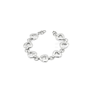 Bracelets en argent 925 polyvalents, élégants, avec chaîne en forme de cœur et design ajouré - Product Image 1