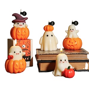 Halloween Cute Ghost Pumpkin Scented <b>Candle</b> Set Handmade Soy Wax Decorative <b>Candles</b> for Home Party Halloween Decoration Gifts - Product Image 1