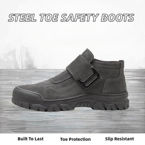 Bottes de sécurité antidérapantes en cuir véritable de bonne qualité, chaussures de sécurité industrielles, chaussures de travail unisexes, bottes à embout en acier multi-usages - Product Image 2