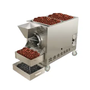 Máquina comercial de tostado de nueces de macadamia, cacahuete, almendra, anacardos, equipo de procesamiento, 15KG/Time