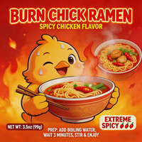 Nouilles Udon Cuites au Blé Dur, Faible en Sodium et en Matières Grasses, Saveur Poulet Épicé, Instantanées en Boîte/Gobelet/en Vrac