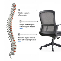 Chaise de bureau pivotante en maille de qualité commerciale avec vérin à gaz chromé et hauteur réglable, chaise ergonomique pour ordinateur de bureau