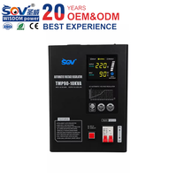 Pengatur Tegangan Otomatis AVR TMP90-10KVA Terpasang di Dinding AC 220V Fase Tunggal Stabilizer Tegangan dengan Layar LED untuk Penggunaan Rumah Tangga