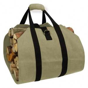 Free Sample Large Capacity Waterproof Canvas <b>Log</b> <b>Carrier</b> with Handle, Fireplace Wood Holder Tote Bag, Firewood <b>Carrier</b> Tote - Product Image 6