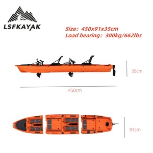2025 Nhà Máy Mới Nhất Hai Người HDPE Nhựa Modular Đạp <span class=keywords><strong>Kayak</strong></span> Câu Cá <span class=keywords><strong>Kayak</strong></span> Thuyền 3 Mảnh Phần Modular <span class=keywords><strong>Kayak</strong></span> Trong Hồ - Product Image 6