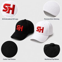 Topi Baseball Custom ODM Berstruktur Keras dengan Logo Kustom, Topi Olahraga 100% Katun, Snapback, Dapat Disesuaikan, Unisex, Pelindung Matahari untuk Luar Ruangan