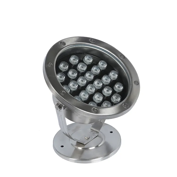 36W Stainless Steel Fountain Light Waterproof Underwater LED Pool Lights with IP68 Warm White CE Certified Input Voltage 12V