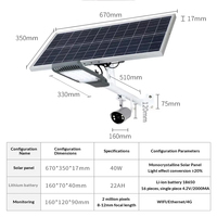 Lampe solaire extérieure LED étanche IP65 en alliage d'aluminium avec télécommande, caméra de surveillance pour éclairage public routier