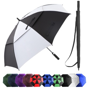 Solid Color Fully Sublimated Pongee Golf <b>Umbrella</b> Large <b>Windproof</b> UV Protection Custom Logo Sleeve Strap 130cm Open Diameter 8 - Product Image 5