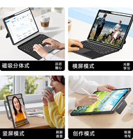 Prix limité de Noël : Support de clavier à moule exclusif avec fente pour stylet, magnétique et détachable pour iPad 10e, 11e génération, A16, iPad Air 4/5/6/7, Pro