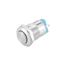 Interrupteur à bouton-poussoir électronique à tête plate en laiton étanche IP65 HS 12 mm avec anneau LED momentané 12 V 250 V 1NO1NC