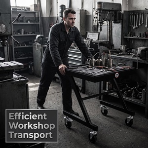 Heavy Duty Metal Rolling Workbench Trolley Industrial Workshop Transport Utility Cart Durable Frame Warehouse Use - Product Image 1
