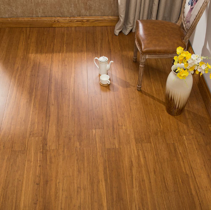 Carbonized Strand Woven Bamboo Flooring in Charcoal Color for Indoor