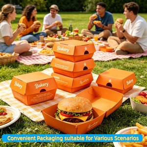 Boîte d'emballage pour hamburgers en carton blanc de qualité alimentaire, <span class=keywords><strong>promotion</strong></span> usine, logo personnalisé imprimé, pour <span class=keywords><strong>KFC</strong></span> - Product Image 5