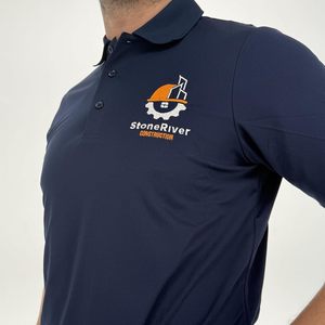 Polo brodé personnalisé pour homme, manches courtes, 100 % polyester, séchage rapide, uniforme de travail, uniforme de golf - Product Image 2
