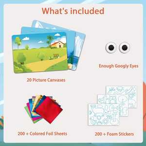 Roll over imagen para hacer zoom en Art & Craft Activity Toys Kit, Foil Fun Animals Crafts, DIY Creative Toty Toy of the Year - Product Image 3