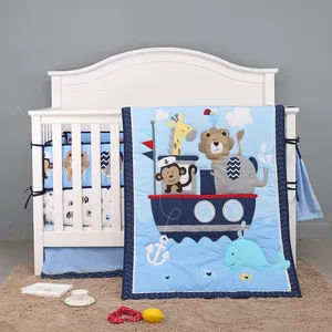 Crib Bedding Set for Girls Boys Baby Nursery Bedding Sets Crib Sheet Toddler Bedding Sets 3Piece Fitted Sheet comforter skirt