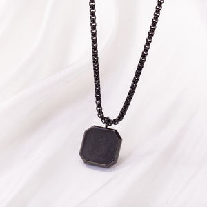 ร้อนขายเสื้อกันหนาวกระจกขัดน้ํามันหยดสแตนเลสยาวแฟชั่นสแควร์เรียบสร้อยคอจี้ - Product Image 6