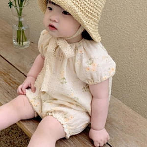 Ensemble de shorts pour filles en coton fleuri, deux pièces, vêtements pour bébés coréens, tenue d'été - Product Image 5